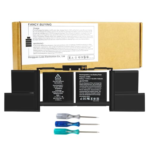 A1953 Laptop Battery for MacBook Pro A1990 (Mid 2018 2019 ) MacBook Pro 15" EMC 3215 EMC 3359 BTO/CTO MV902LL/A MV912LL/A MV922LL/A MV932LL/A MV942LL/A MV952LL/A MR962LL/A MV962LL/A MV972LL/A MV902B/A - size: 12.2*3.62*0.31inch A1953
