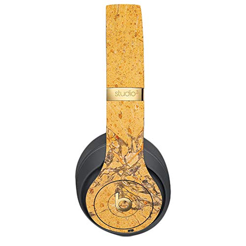 MightySkins Skin Compatible with Beats Studio 3 Wireless - Saffron Marble | Protective, Durable, and Unique Vinyl Decal wrap Cover | Easy to Apply, Remove, and Change Styles | Made in The USA - color: Saffron Marble