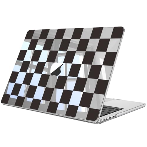 Fintie Case for MacBook Air 13 inch A3449/A3240/A3113/A2681 2022-2026 | M2/M3/M4/M5, Snap On Hard Shell, Full Port Access, Easy On/Off, Lightweight, Checkered - color: Pearl Blue