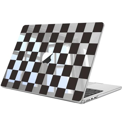 Fintie Case for MacBook Air 13 inch A3449/A3240/A3113/A2681 2022-2026 | M2/M3/M4/M5, Snap On Hard Shell, Full Port Access, Easy On/Off, Lightweight, Checkered - color: Pearl Blue