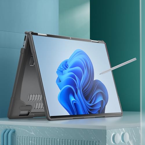Heavy Duty Case for 14" HP Envy X360 2-in-1 2K Touch-Screen Laptop 2024 Release Shockproof Hard Shell Matte Translucent Anti-Fingerprint Protective Cover with TPU-Covered Edge (Grey) - color: Grey