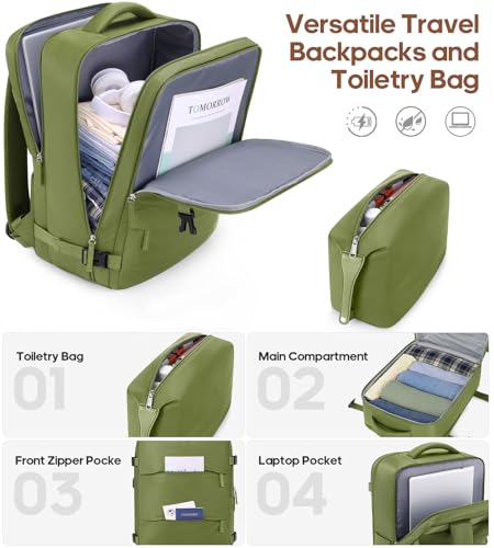 3 Piece Luggage Set, 20 Inch Carry On Luggage 22x14x9 Airline Approved, Hardside Suitcases with Wheels, Suitcase Set with YKK Zipper&TSA Lock, Travel Set - color: Olive Green, size: 3 piece set (20inch)