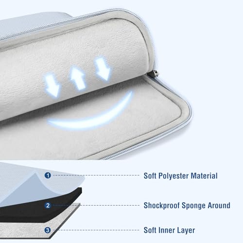 MOSISO Laptop Case 13 inch, Laptop Sleeve Bag with Pocket | Compatible with MacBook Neo A3404 2026/Air/Pro 13 M5/M4/M3/M2/M1 2026-2016, Polyester Vertical Computer Bag, Baby Blue - color: Baby Blue, size: 13 inch