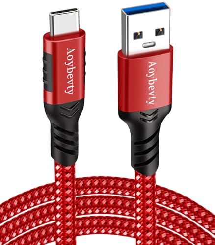 USB A to USB C Cable 6.6ft (Red) 10Gbps Data Transfer and 60W 3A Fast Charging 3.1/3.2 Cable for Android Auto Samsung Galaxy S22 S21 S20 S10 iPad and Other USB Type C Devices - color: Red, size: 6.6FT