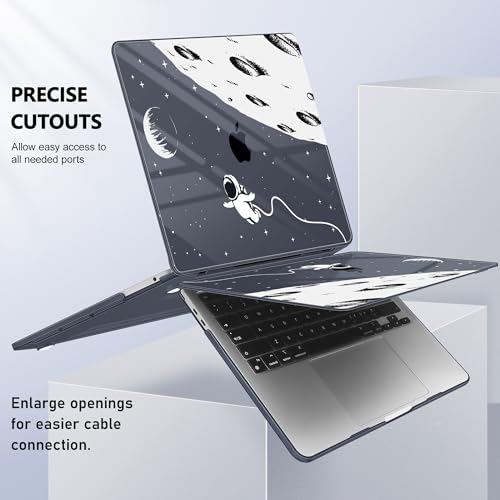 May Chen for MacBook Pro 13 inch Case 2022 2021 2020 Release A2338 M2 M1 A2289 A2251, Plastic Crystal Hard Shell Case Cover for MacBook Pro 13 inch Touch Bar Fits Touch ID, Astronaut Flight - color: Astronaut Flight