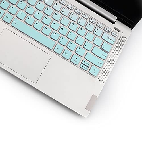 2 Pack Keyboard Cover for Lenovo Flex 5 14" 2-in-1 Laptop/Lenovo Yoga 5i 7i 9i 14 /IdeaPad Flex 5 5i 14 /deaPad Slim 5i 7 14 /Idepad S540 14 inch/ThinkBook 14s Yoga 14" Lapotp Protector Skin - color: MGreen+Clear