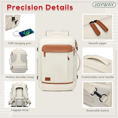 Joyway Expandable Carry on Luggage Sets Airline Approved Luggage Sets 3 Piece,Suitcases with Wheels, Lightweight ABS Hard Shell 20 Inch Suitcase with TSA Lock Spinner Wheels (Carry on luggage，White) - color: White, size: Carry on luggage