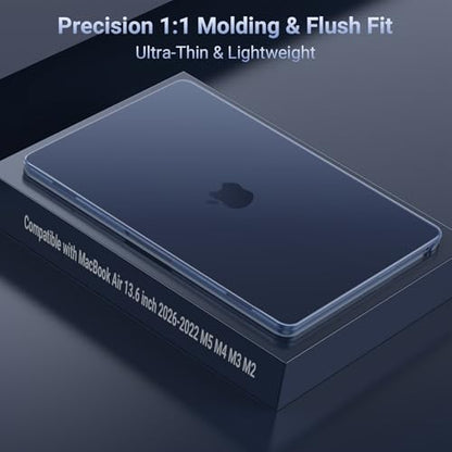 MOSISO Compatible with MacBook Air 15 inch Case M5 M4 M3 M2 2026 2025-2023 | Model A3448 A3241 A3114 A2941, Scratch-Resistant Ultra-Thin Protective Hard Shell Case Cover, Midnight - color: Midnight