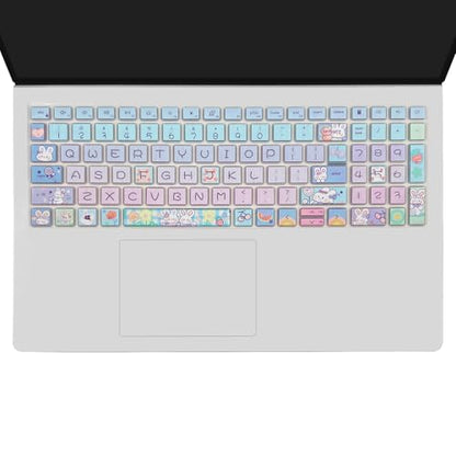 Keyboard Cover for Dell Inspiron 15 3000 5000 7000 3510 3511 3515 3525 3530 3535 5510 5515 5518 7510 15.6", Inspiron 16 7610, Vostro 15 3510 5510 5515, Latitude 3520, Cute Bunny - color: Cute Bunny