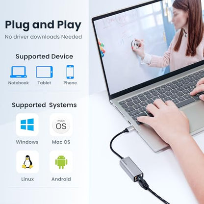 USB A Ethernet Adapter 2 Pack,2Pcs USB A to Ethernet Gigabit Network Adapter Compatible with Windows, MacOS, Linux, and More USB A to RJ45 with 1000MBPS (2*USBA to RJ45) - style: 2*USBA TO RJ45