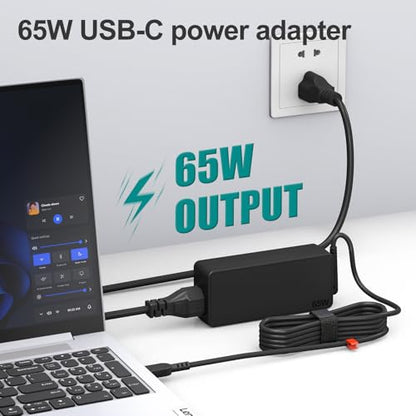 Andingker 65W USB-C Laptop Charger, Compatible with Yoga, Chromebook