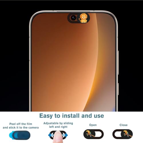 6Pcs 6 Styles Laptop Camera Cover Animals Theme Privacy Guard Accessories, 0.04 Inch Ultra Thin Webcam Cover Protector Blocker for Phone Desktop Computer Tablet Notebook Mini PC Office Use - color: Animals