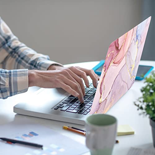 Laptop Skin Sticker Decal,13.3 14 15 15.4 15.6 inch Laptop Universal Vinyl Skin Sticker Cover,Dustproof Waterproof Reusable Art Decal Protector with Free 2 Wrist Pads (Marble 17)