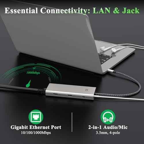 Minthouz Laptop Docking Station,12 in 1 USB C Hub Dual Monitor HDMI | 4K Dual DP+HDMI,2 5Gbps+2 480Mdps,100W PD,SD/TF+Audio USB C Hub for MacBook Pro, MacBook Air, Dell and More