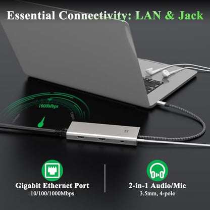 Minthouz Laptop Docking Station,12 in 1 USB C Hub Dual Monitor HDMI | 4K Dual DP+HDMI,2 5Gbps+2 480Mdps,100W PD,SD/TF+Audio USB C Hub for MacBook Pro, MacBook Air, Dell and More