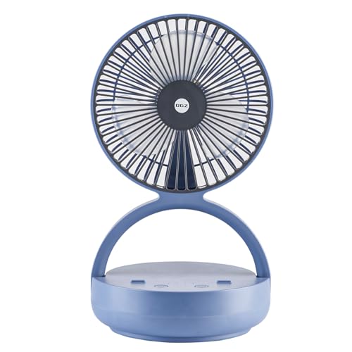 OGZ Portable Fan for Travel I 7 Inch Small Desk Fan Rechargeable Air Circulator I 180° Oscillating Personal Fan For Beside Office Desktop RV Dorm Cooling - color: Navy Blue