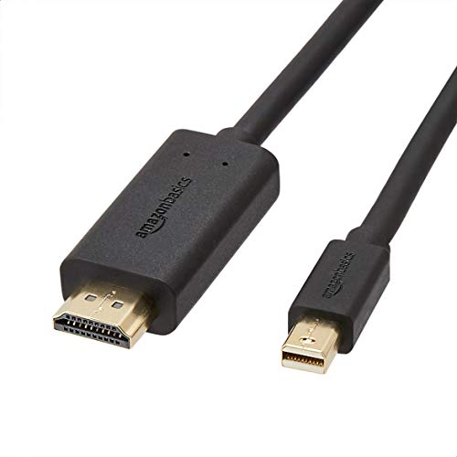 Amazon Basics Mini DisplayPort to HDMI Cable, Gold-Plated, 6 ft, Case of 52, Black - size: 6-Feet (Pack of 52)