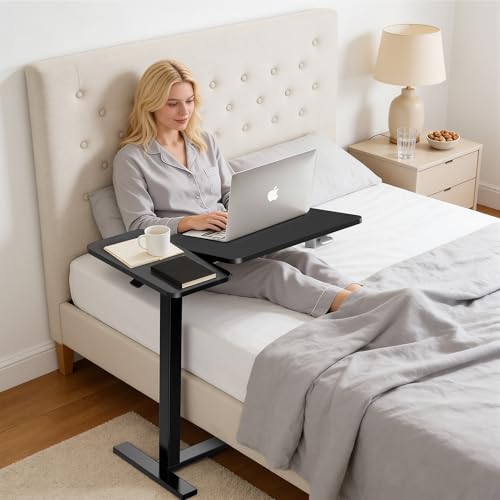 Mobile Standing Desk, Height Adjustable Laptop Desk with Tilting Top | Stable Steel Frame, Smooth Lift Mechanism, Adjustable Tilt Surface, Easy Assembly, Ideal for Home, Office & Dorm, Black - color: Black, style: Tilt Adjustable