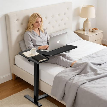 Mobile Standing Desk, Height Adjustable Laptop Desk with Tilting Top | Stable Steel Frame, Smooth Lift Mechanism, Adjustable Tilt Surface, Easy Assembly, Ideal for Home, Office & Dorm, Black - color: Black, style: Tilt Adjustable