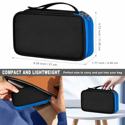 Travel Laptop Backpack with Small Case for 15-16 inch Notebooks, Slim & Expandable Computer Bag for College Business Commute for Men and Women,Black-Blue - color: Black-blue