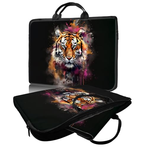 Laptop Bag,14 15 15.6 inch Laptop Case Sleeve,Computer Sleeve with Handle for Women Men,Carrying Case for MacBook,Dell,Lenovo,Notebook Computer,Cute Tiger - color: Cute Tiger