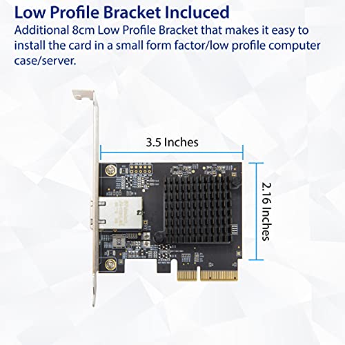 1 Port 10 Gigabit Ethernet Network Card - PCIe x4 10Gb 10GBASE-T NIC AQTION AQC107-10Gbps Ethernet PCI-Express x4 Adapter SD-PEX24055 - size: 1-Port 10G SD, style: 10 Gigabit