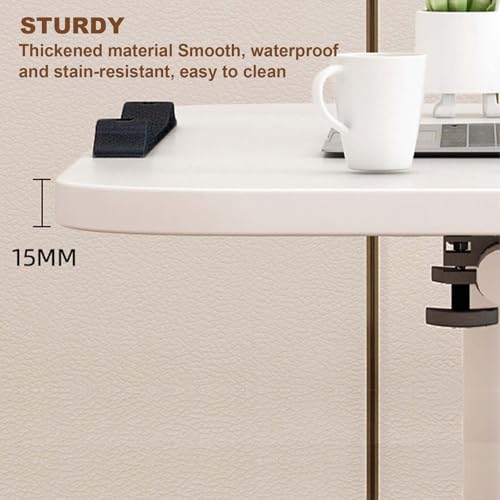 Adjustable Overbed Laptop Desk with Wheels, Tilting Rolling Laptop Stand for Bed and Couch, Mobile Standing Desk for Home Office, Height Adjustable Computer Table for Hospital