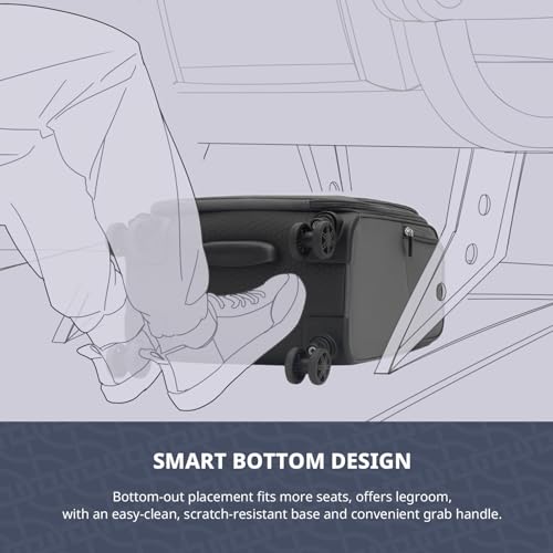 Verage Underseat Carry On Luggage with Wheels,14.5-Inch Plus Underseat | Personal Item Bag,Airline Approved, Laptop Compartment, USB Charging Port - color: Grey, size: 14.5-Inch Plus Underseat
