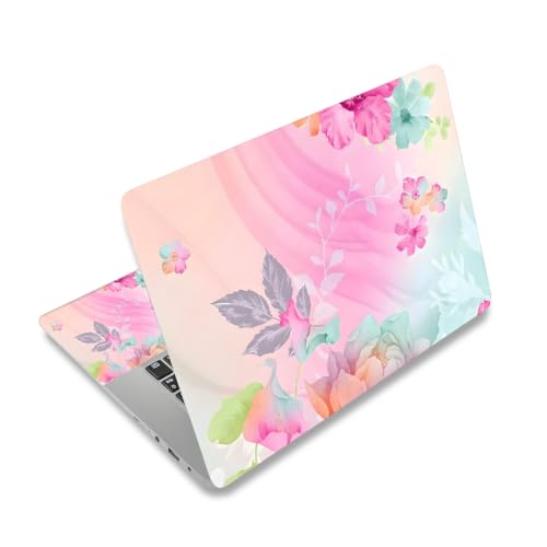 Aesthetic 12.1 13 13.3 14 15.4 15.6 in Laptop Sticker Skin Decal, Netbook Skins Decals for Notebook PC, Universal Vinyl Laptop Cover Decor Sticker, Waterproof Art Protector I Colorful Flower - color: Colorful Flower