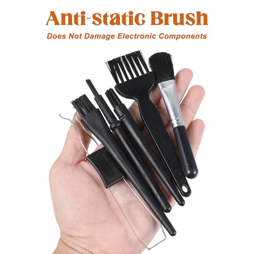 JJUNW 6Pcs Mini Keyboard Cleaning Brushes Kit, with Keycap Puller & Switch Puller PP Handle Nylon Anti Static Cleaning Brush for Computer Keyboard Motherboard Camera Small Space