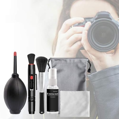 Camera Lens Cleaning Kit - Computer Camera Cleaning Kit, Microfiber Cloths, Sensor Brush, Keyboard Dust Blower | Photography Maintenance Tool for DSLR Mirrorless Laptop Props Screen Care