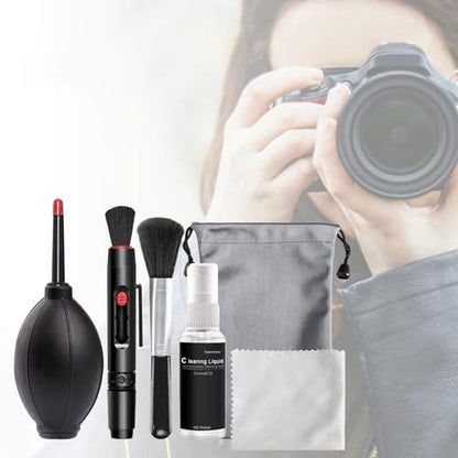 Camera Lens Cleaning Kit - Computer Camera Cleaning Kit, Microfiber Cloths, Sensor Brush, Keyboard Dust Blower | Photography Maintenance Tool for DSLR Mirrorless Laptop Props Screen Care