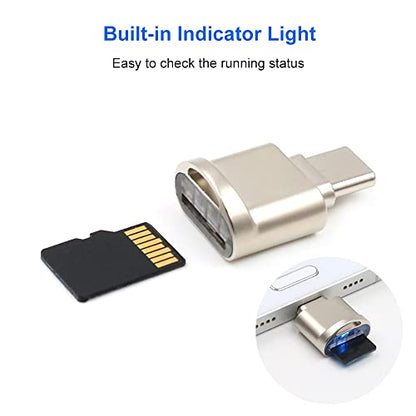 Micro SD Card Reader, USB C to SD Card Reader, Type C TF Memory Card Reader with USB C to USB Adapter, Mepsies USB OTG Card Reader Compatible with iPhone 17/16/15, Galaxy Phones, iPad, MacBook, Laptop