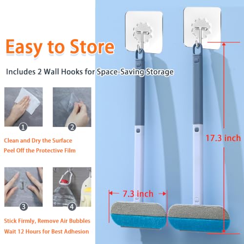 Window Screen Cleaning Brush, 6-in-1 Screen Cleaner Tool Kit with Spray Bottle, Crevice Brush and Microfiber Cloth for Window Tracks and Screens