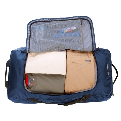 Eddie Bauer Traverse Luggage | Roller Wheels | Telescoping Handle | Travel | Vacation | Ripstop Nylon - Medium Indigo, 31" - color: Medium Indigo, size: 31"