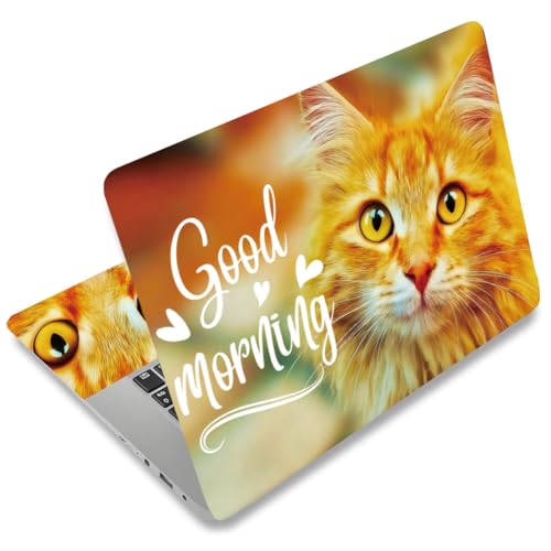 SUPERDANT Laptop Skin Sticker Cat Laptop Decals Personalized Universal Notebook Computer Wrap Vinyl Skin Stickers Cover Art Decal Removable 12-15.6 Inch Waterproof Scratch-Resistant Gifts - style: Cat