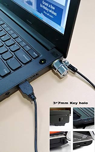 10Pack Laptop Security Cable Lock Anti Theft 6.7Feet for Laptops, Monitor & Other Devices (Keyed Different+Master Key) - color: Black Master key