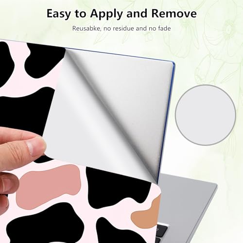 Laptop Skin Sticker Decal, Universal Reusable Vinyl Laptop Cover for 12" 13" 13.3" 14" 15" 15.4" 15.6" Notebook PC, Waterproof Scratch-Resistant with 2 Wrist Pads, Easy to Apply & Remove,Cow Print - color: Cow Print