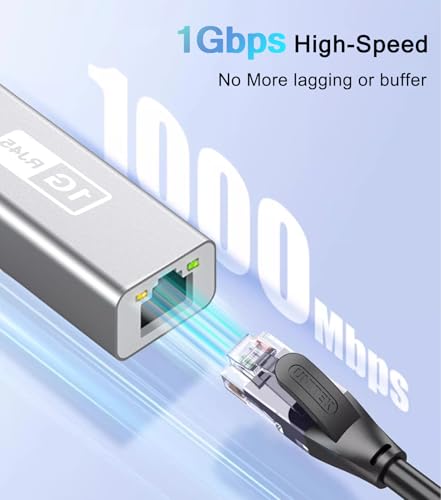 USB to Ethernet Adapter for Nintendo Switch, Laptop, PC, USB to RJ45 Gigabit LAN Network Converter, Switch Ethernet Adapter Wired Internet LAN Supports 10/100/1000Mbps (No Driver Required)
