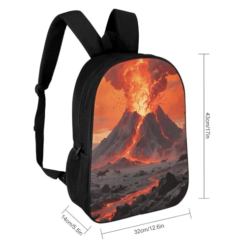 Volcano Wonder 17 Inch Laptop Backpack for Men Women Travel Daypack with Pockets Work Bag for Office
