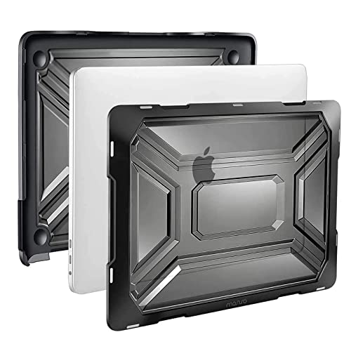 MOSISO Compatible with MacBook Pro 13 inch Case A2338 M2 M1 A2289 A2251, | Heavy Duty Plastic Hard Shell Case with TPU Bumper&Vertical Sleeve Bag with Pocket 2020-2023, Black