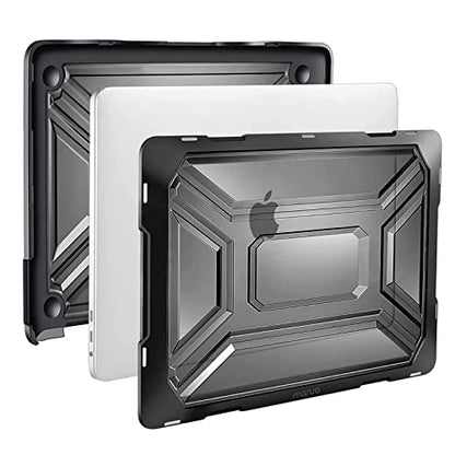 MOSISO Compatible with MacBook Pro 13 inch Case A2338 M2 M1 A2289 A2251, | Heavy Duty Plastic Hard Shell Case with TPU Bumper&Vertical Sleeve Bag with Pocket 2020-2023, Black