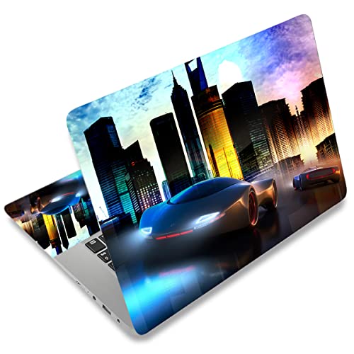 Laptop Skin Sticker Decal 15-15.6 Inches, Universal Reusable Vinyl Sticker for 12.1 13 13.3 14 15.4 Inches Netbook/Notebook PC, Waterproof & Scratch-Resistant (City Car)