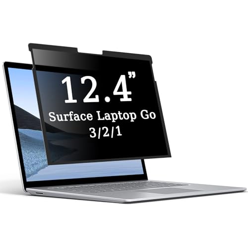 ZOEAGG Removable Privacy Screen for Surface Laptop Go 12.4 inch,Reusable/Easy Installation/Anti-Spy/Anti-Glare/Anti Blue Light,Microsoft Surface Laptop Go 12.4 inch(Go 3/2/1) Privacy Screen Protector - size: Surface Laptop Go (12.4 inch)