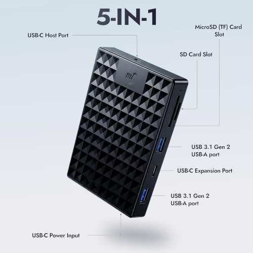 Nexus 500GB Portable External Hard Drive with Built-in Docking Station 5-in-1 USBC Hub, USB 3.1 10Gbps, SD & MicroSD, Bus-Powered, Compatible with MacBook, Laptop, iPad (500GB + 5-IN-1 DOCK) - size: 500GB + 5-IN-1 DOCK