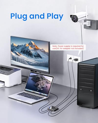NEWCARE Gigabit Ethernet Splitter 1 to 4 with 3.3ft LAN Cable, 1000Mbps High Speed 1 in 4 Out RJ45 Multi Port Internet Splitter for Cat5e/6/7/8, 4 Devices Simultaneously Networking, Plug & Play
