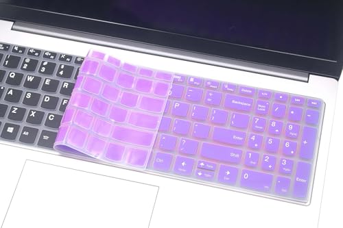 Silicone Keyboard Skin Cover Compatible with Lenovo V15 G5 G4 G3 G2, IdeaPad 1 1i 15.6 15IJL7 15ADA07 15IAU7 15ALC7, IdeaPad 3i 15ITL6 2023, IdeaPad Slim 5 16, IdeaPad Flex 5 5i 16" (Purple) - color: Purple