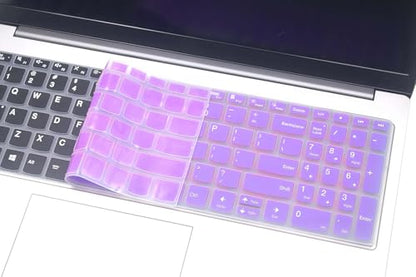 Silicone Keyboard Skin Cover Compatible with Lenovo V15 G5 G4 G3 G2, IdeaPad 1 1i 15.6 15IJL7 15ADA07 15IAU7 15ALC7, IdeaPad 3i 15ITL6 2023, IdeaPad Slim 5 16, IdeaPad Flex 5 5i 16" (Purple) - color: Purple