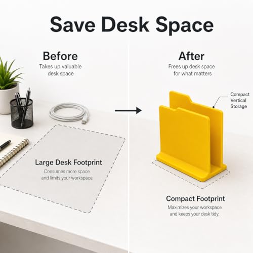 Vertical Laptop Stand for Desk, Folder-Style Notebook Holder, 15mm Slot, 76 x 42 x 63 mm, Blue - color: Blue, size: 15mm Slot