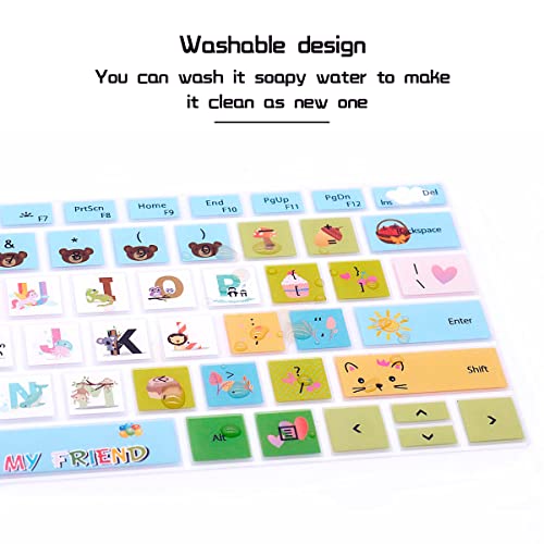 HRH English Silicone Keyboard Cover Skin for Microsoft Surface Pro | With Surface Pro 4, Pro 5 2017, Pro 6 2018, Pro 7 2019,12.3-inch Surface Pro 6,Dustproof,Soft-Touch,Ultra Thin,Animal World - color: Cartoon animal world